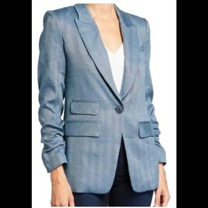 NWT Veronica Beard Martel Dickey jacket blazer in Herringbone Blue Size 4